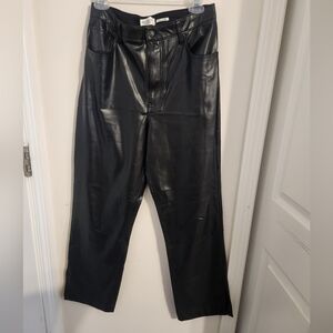 Abercrombie & Fitch Black Vegan Faux Leather Pants Size 12